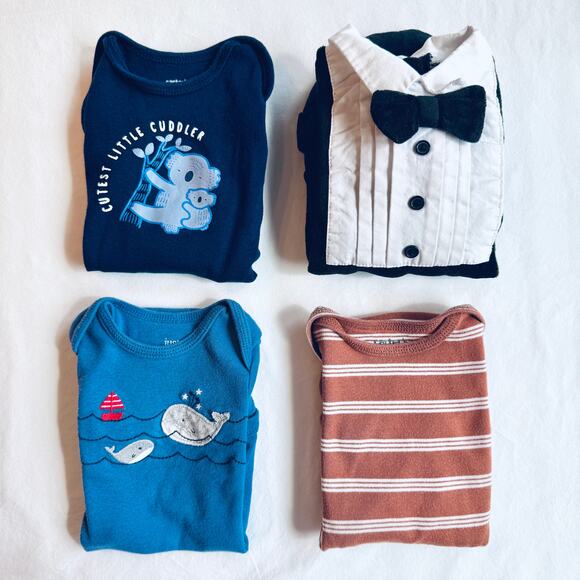 Baby Clothing Bundle 6M Fall Lot 5 Pieces Baby Boy Clothes Casual Comfy Tuxedo - Picture 1 of 14